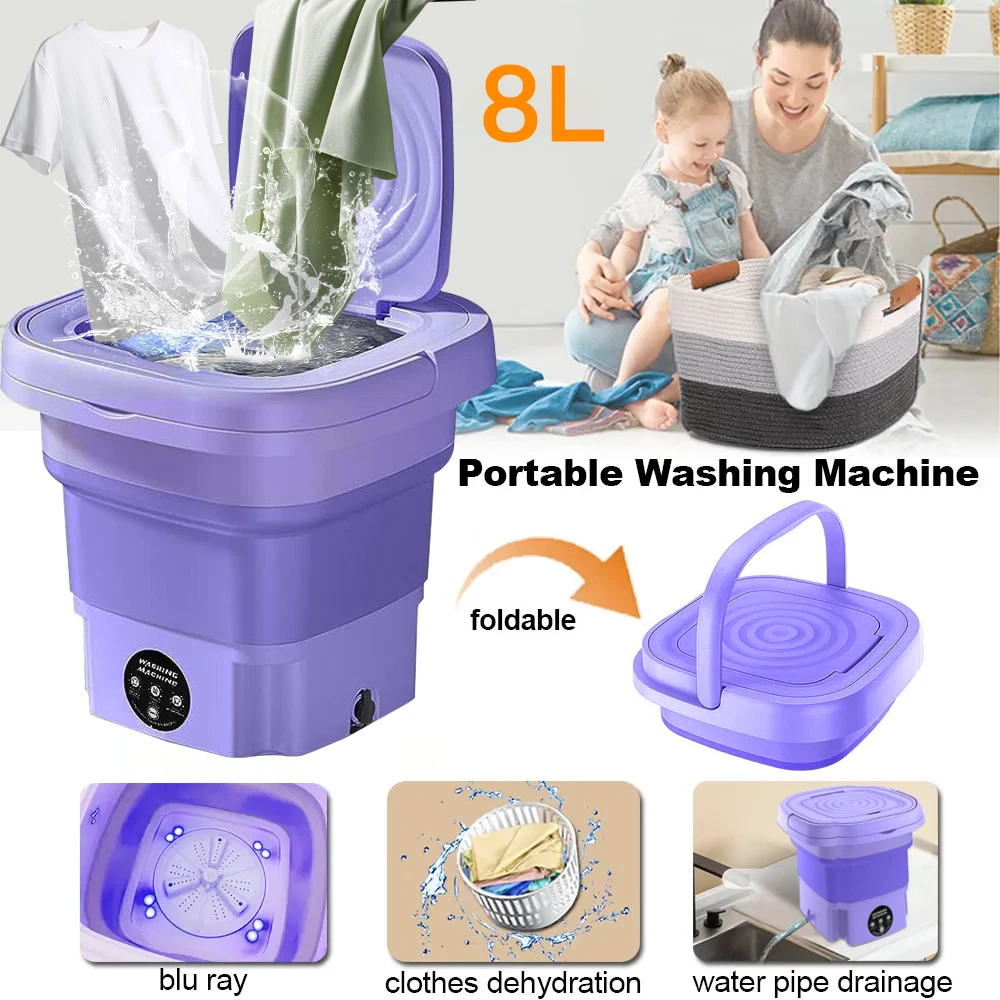 8L Mini Washing Machine Portable Compact Steriliza